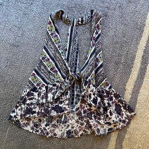 FREE PEOPLE boho front tie top